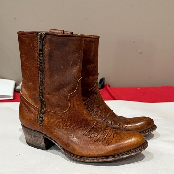 Sendra brown Leather Heeled Boots